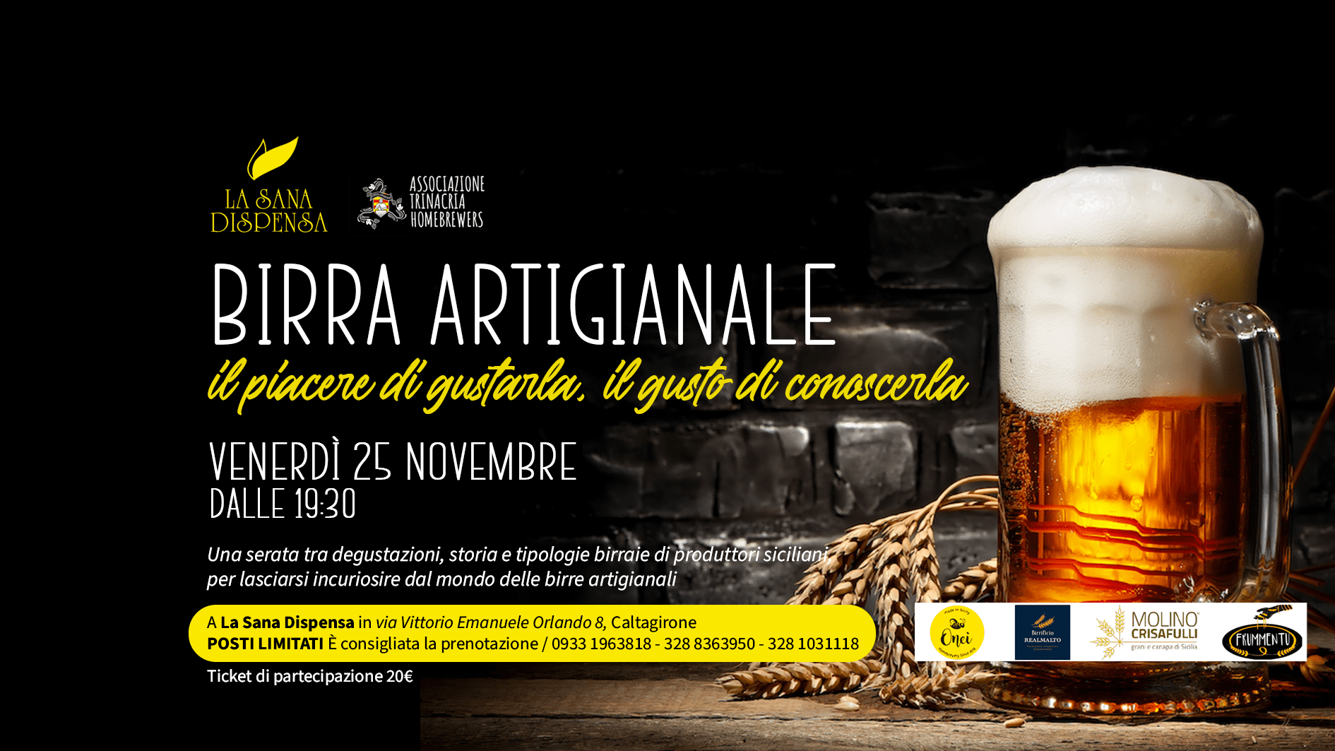 Birra Artigianale - Evento 25 Nov 2022
